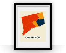 Charger l&#39;image dans la galerie, Connecticut Map Print - Full Color Map Poster
