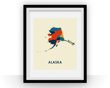 Charger l&#39;image dans la galerie, Alaska Map Print - Full Color Map Poster
