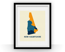 Charger l&#39;image dans la galerie, New Hampshire Map Print - Full Color Map Poster
