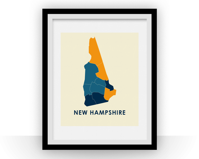 New Hampshire Map Print - Full Color Map Poster