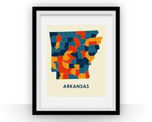 Charger l&#39;image dans la galerie, Arkansas Map Print - Full Color Map Poster
