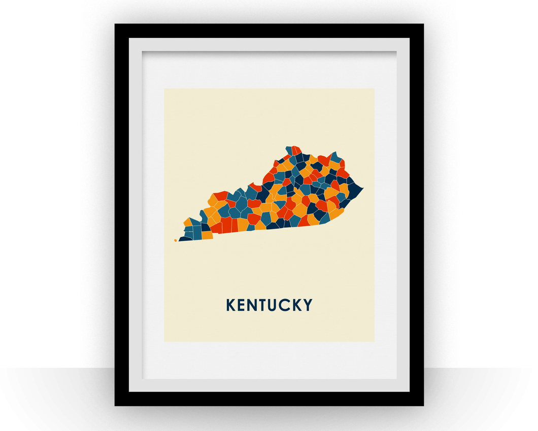 Kentucky Map Print - Full Color Map Poster