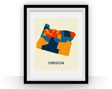 Charger l&#39;image dans la galerie, Oregon Map Print - Full Color Map Poster
