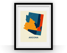 Charger l&#39;image dans la galerie, Arizona Map Print - Full Color Map Poster
