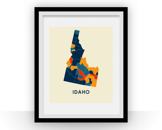 Idaho Map Print - Full Color Map Poster