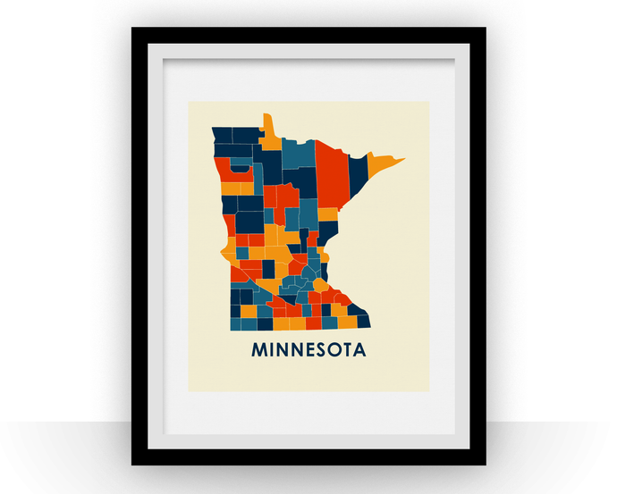 Minnesota Map Print - Full Color Map Poster