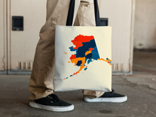 Load image into Gallery viewer, Alaska Map Tote Bag - AK Map Tote Bag 15x15
