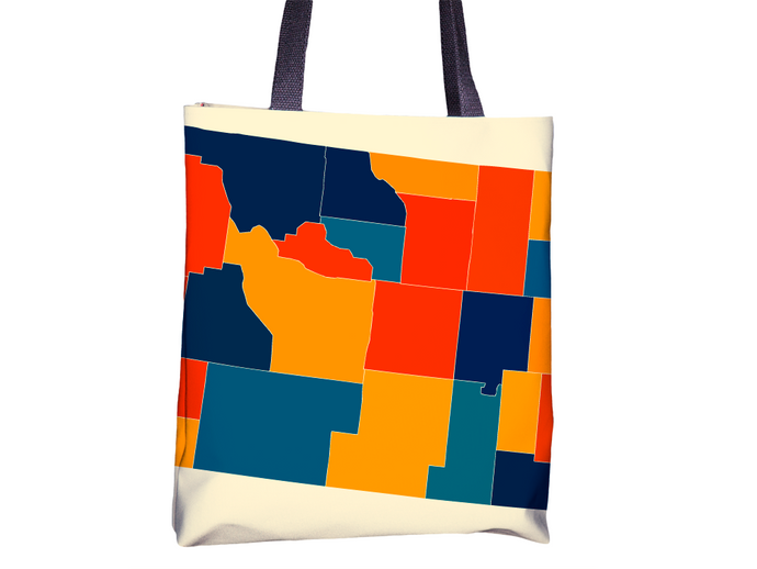 Wyoming Map Tote Bag - WY Map Tote Bag 15x15