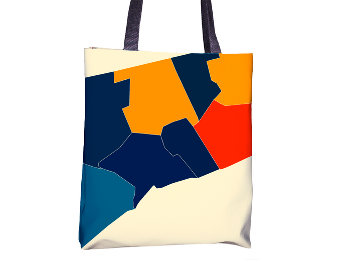 Connecticut Map Tote Bag - CT Map Tote Bag 15x15