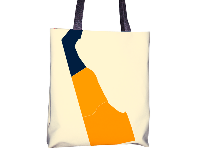 Delaware Map Tote Bag - DE Map Tote Bag 15x15