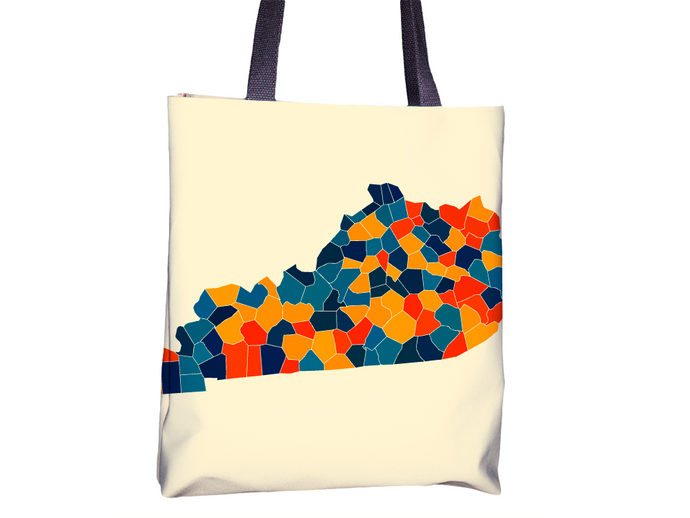 Kentucky Map Tote Bag - KY Map Tote Bag 15x15