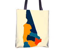 Charger l&#39;image dans la galerie, New Hampshire Map Tote Bag - NH Map Tote Bag 15x15
