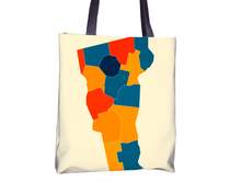 Load image into Gallery viewer, Vermont Map Tote Bag - VT Map Tote Bag 15x15
