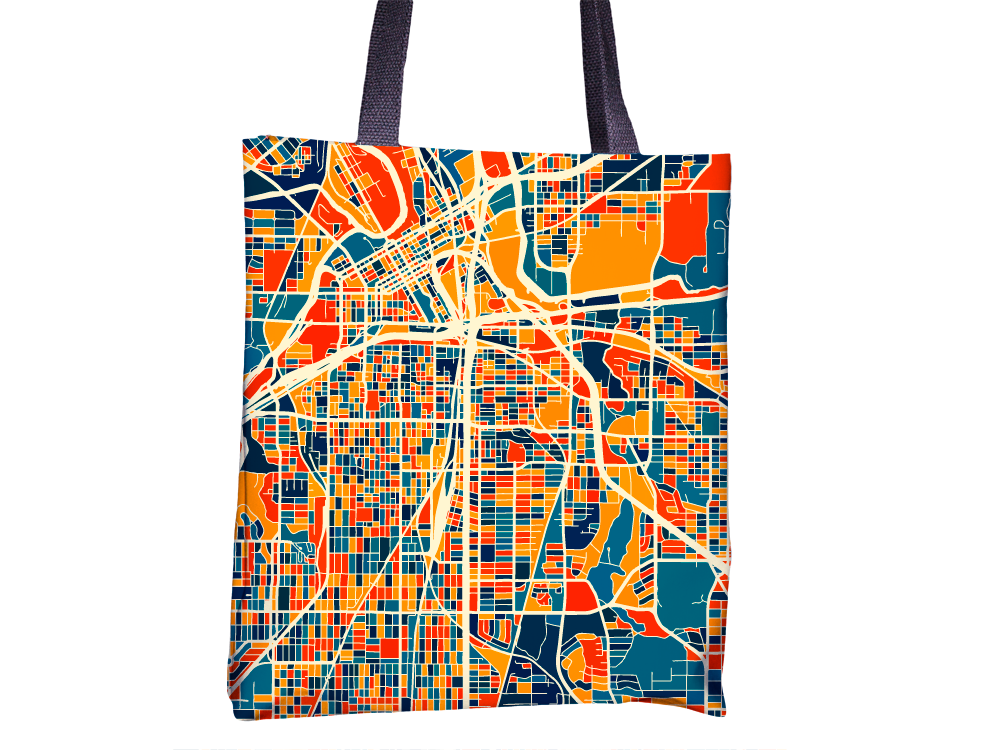 Fort Worth Map Tote Bag - Texas Map Tote Bag 15x15