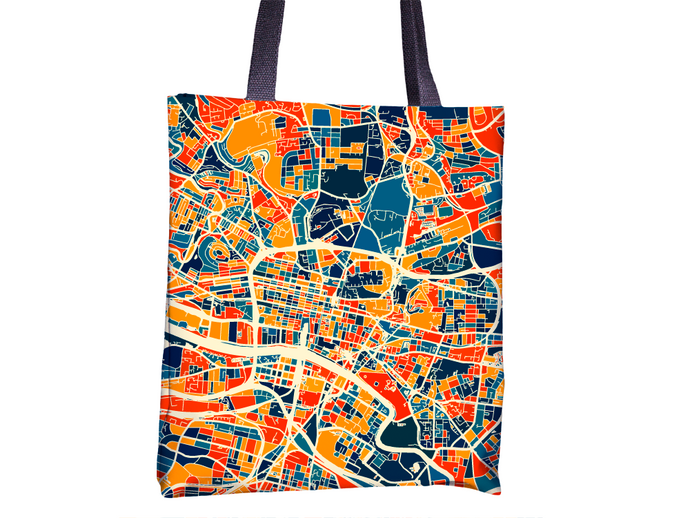Glasgow Map Tote Bag - Scotland Map Tote Bag 15x15