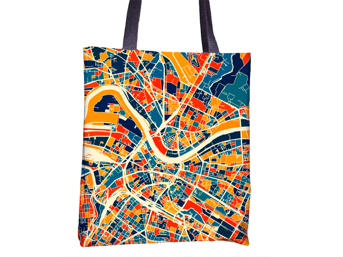 Dresden Map Tote Bag - Germany Map Tote Bag 15x15