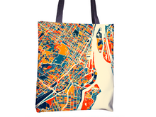 Load image into Gallery viewer, Montreal Map Tote Bag - Mtl Map Tote Bag 15x15
