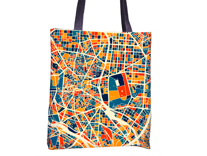 Madrid Map Tote Bag - Spain Map Tote Bag 15x15