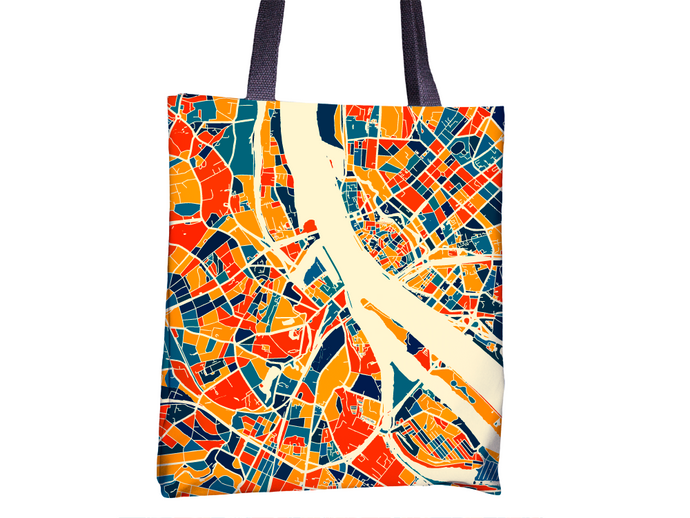 Riga Map Tote Bag - Latvia Map Tote Bag 15x15