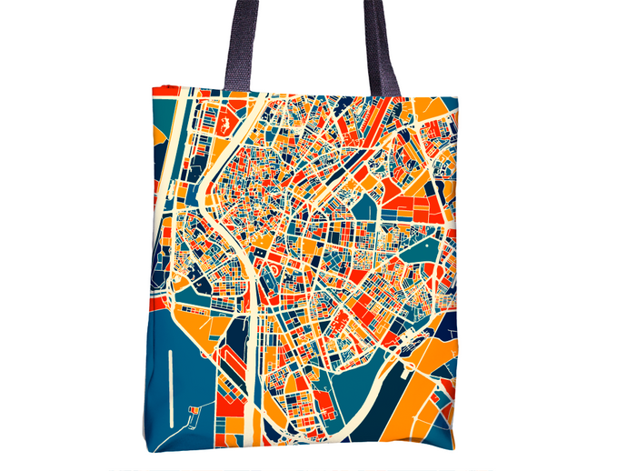Sevilla Map Tote Bag - Spain Map Tote Bag 15x15