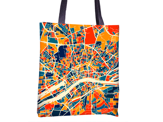 Frankfurt Map Tote Bag - Germany Map Tote Bag 15x15