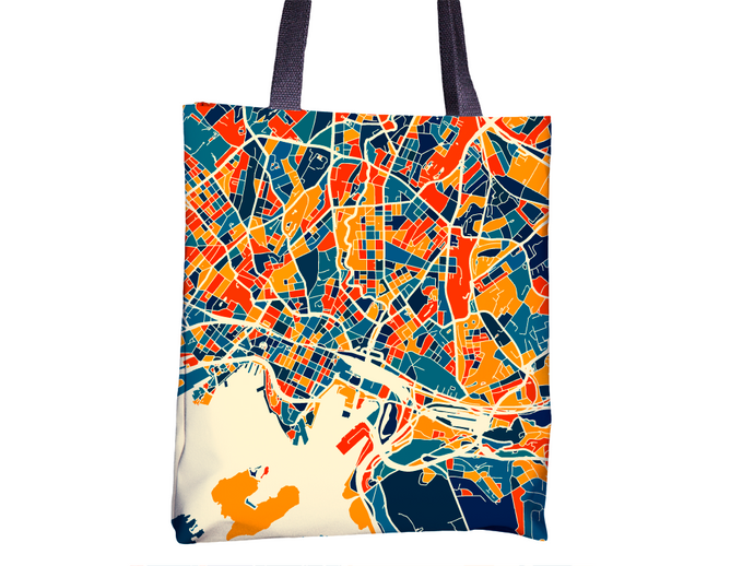 Oslo Map Tote Bag - Norway Map Tote Bag 15x15