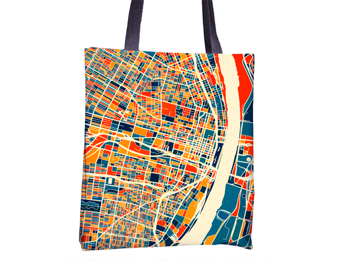 St Louis Map Tote Bag - Missouri Map Tote Bag 15x15