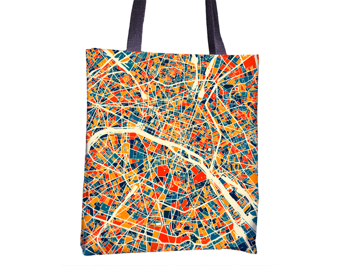 Paris Map Tote Bag - France Map Tote Bag 15x15