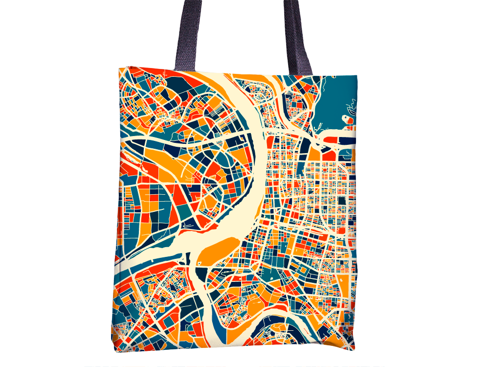 Taipei Map Tote Bag - Taiwan Map Tote Bag 15x15