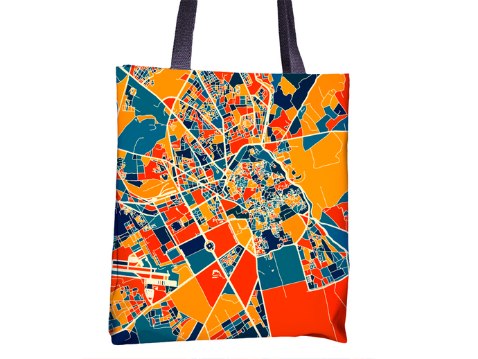 Marrakesh Map Tote Bag - Morocco Map Tote Bag 15x15