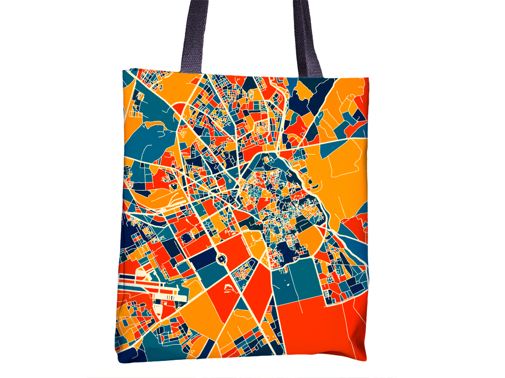 Marrakesh Map Tote Bag - Morocco Map Tote Bag 15x15