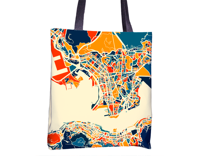 Hong Kong Map Tote Bag - China Map Tote Bag 15x15