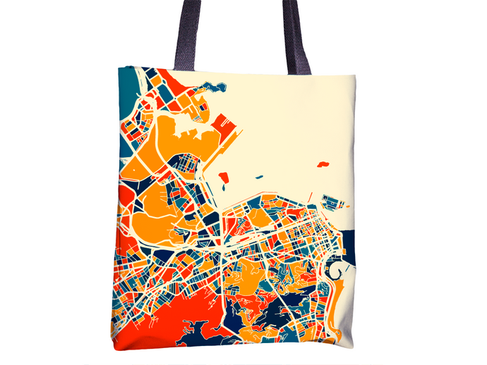 Rio de Janeiro Map Tote Bag - Gift Map Tote Bag 15x15