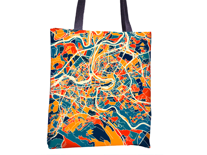 Bern Map Tote Bag - Switzerland Map Tote Bag 15x15