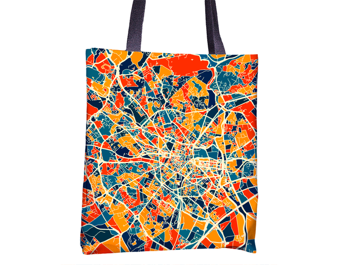 Montpellier Map Tote Bag - France Map Tote Bag 15x15