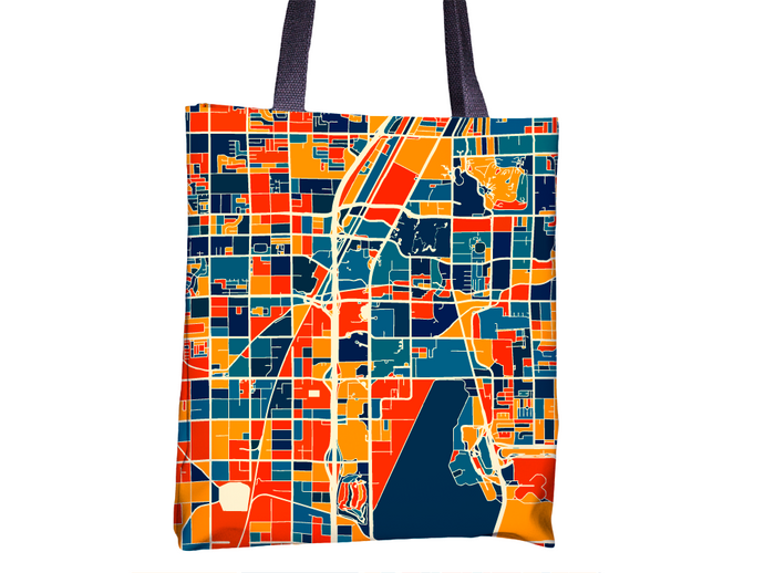 Las Vegas Map Tote Bag - Lv Map Tote Bag 15x15