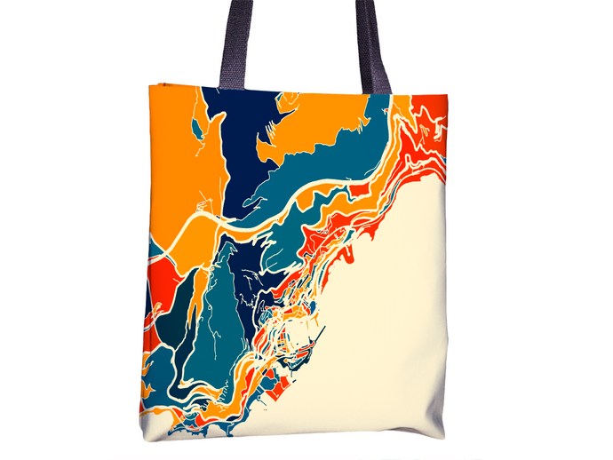 Monaco Map Tote Bag - Montecarlo Map Tote Bag 15x15