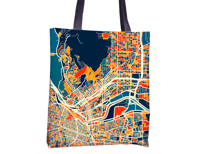 El Paso Map Tote Bag - Texas Map Tote Bag 15x15