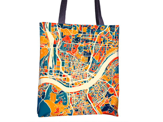 Cincinnati Map Tote Bag - Ohio Map Tote Bag 15x15