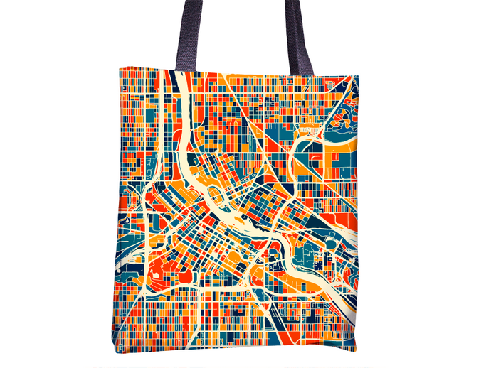 Minneapolis Map Tote Bag - Minnesota Map Tote Bag 15x15