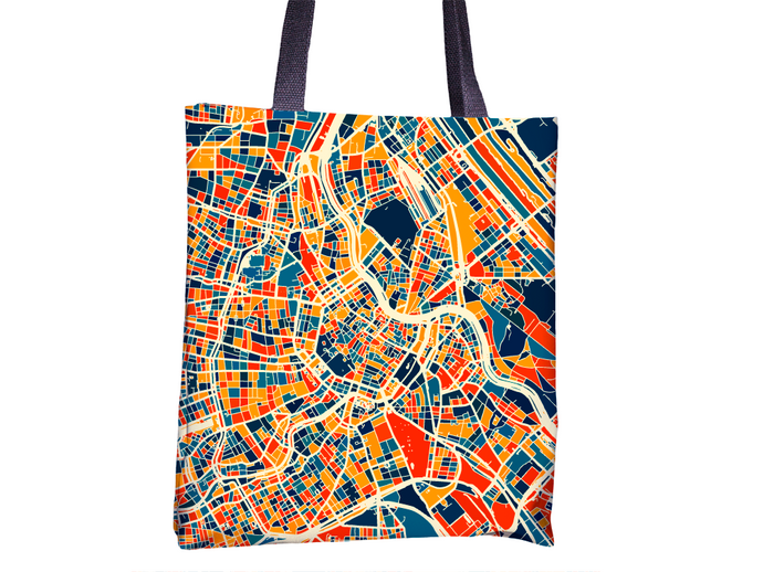 Vienna Map Tote Bag - Austria Map Tote Bag 15x15