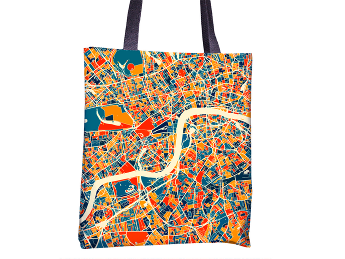 London Map Tote Bag - England Map Tote Bag 15x15