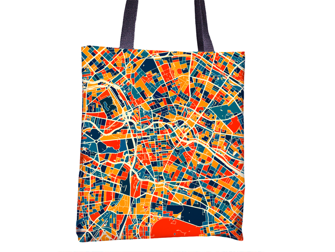 Berlin Map Tote Bag - Germany Map Tote Bag 15x15