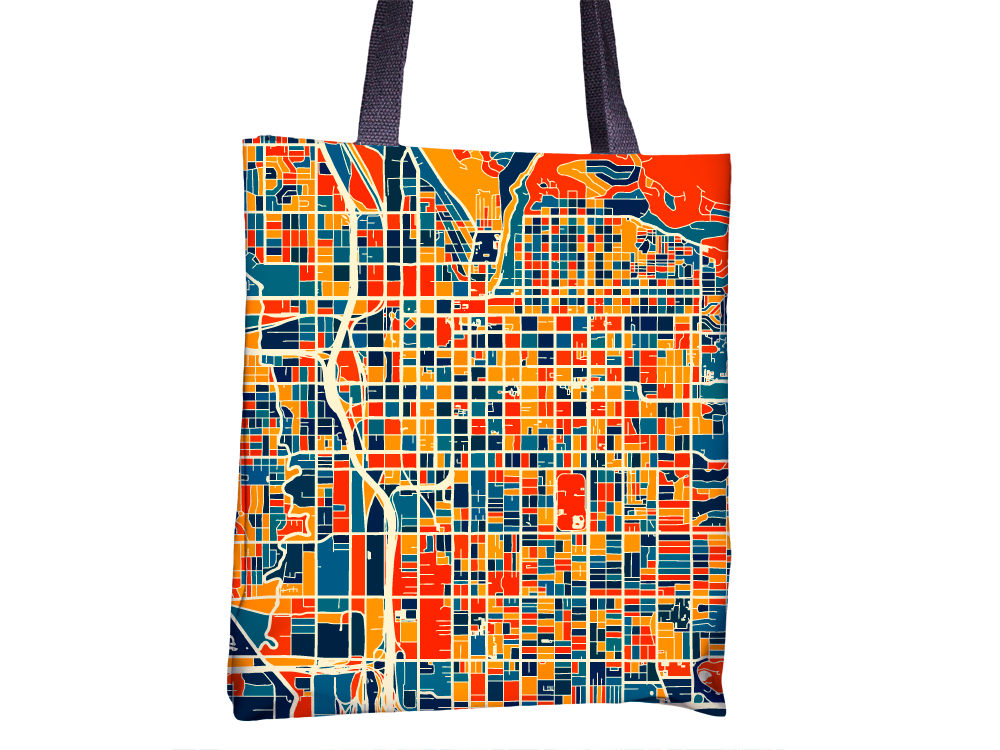 Salt Lake City Map Tote Bag - SLC Map Tote Bag 15x15