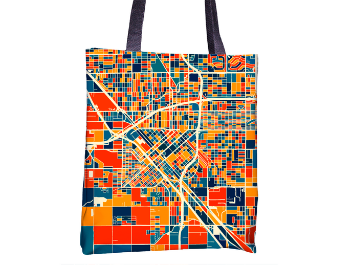 Fresno Map Tote Bag - California Map Tote Bag 15x15
