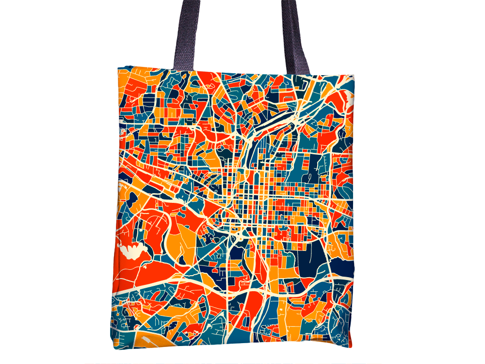 Raleigh Map Tote Bag - North Carolina Map Tote Bag 15x15