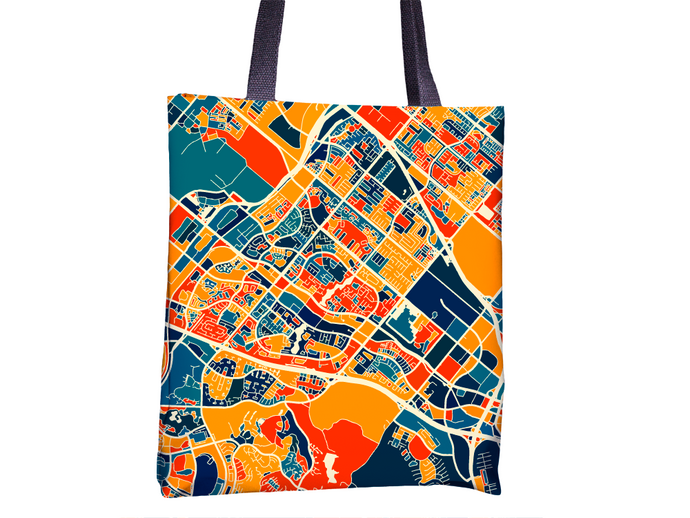 Irvine Map Tote Bag - California Map Tote Bag 15x15