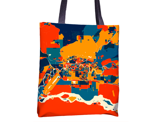Fairbanks Map Tote Bag - Alaska Map Tote Bag 15x15