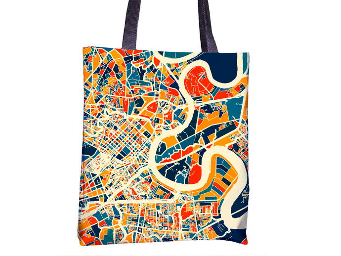 Ho Chi Minh Map Tote Bag - Vietnam Map Tote Bag 15x15