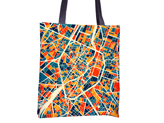 Bruxelles Map Tote Bag - Belgium Map Tote Bag 15x15